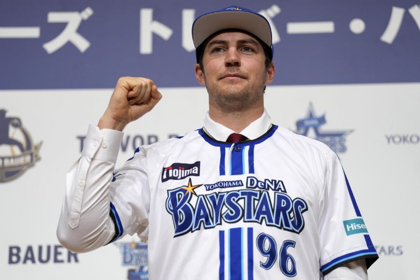 Trevor Bauer pulls on No. 96 for Yokohama's BayStars