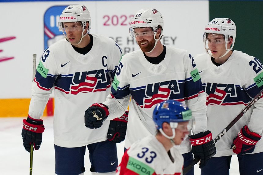 US advances to semifinals at ice hockey worlds, Germany stuns Switzerland