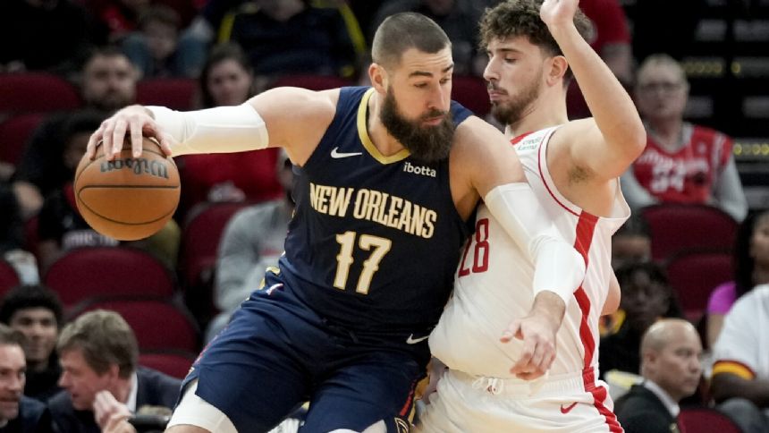 Valanciunas and Ingram lead Pelicans past Rockets 110-99 to snap 3-game skid