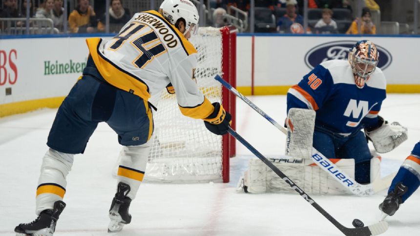 Varlamov has season-high 40 saves for third shutout of season as Isles beat Predators