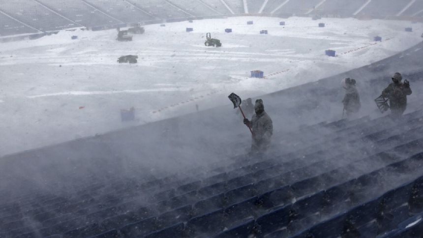 With snow still falling, Bills call on fans to help dig out stadium for playoff game vs. Steelers