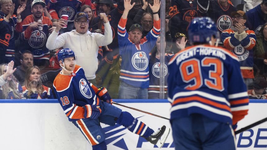 Zach Hyman scores the natural hat trick as Oilers drub Capitals 7-2