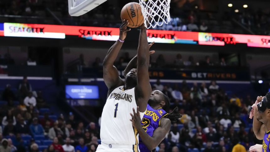 Zion Williamson, Brandon Ingram each score 26 points, Pelicans top Lakers 129-109