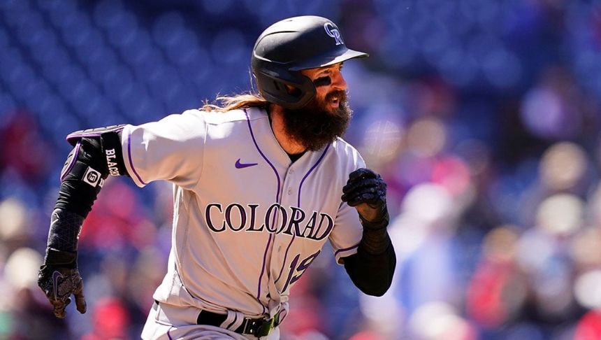Colorado Rockies Baseball MLB Spell Out Tee (M-L)
